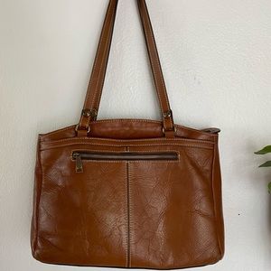 Patricia Nash Brown Italian Leather Shoulder Bag